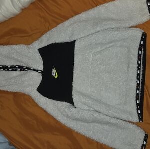 Nike Sherpa Hoodie with Black and White Design